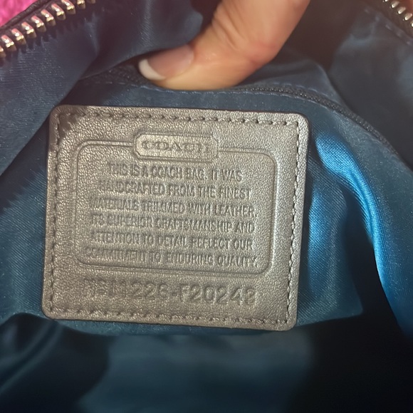 Coach Madison Optic C Design in Black and Silver Patent Leather Handbag - Picture 6 of 7